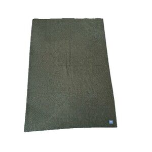 Fairbault Woolen Mill Throw Blanket Wool Green Gray  USA Made 45x65